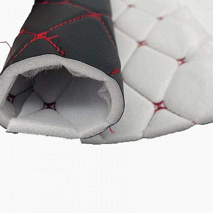 Couro Sintético Acolchoado Bordado em PVC Personalizado com Espuma de Poliuretano de 6,0mm para Capa de Assento de Carro Sofá Tecido de Couro Sintético 9