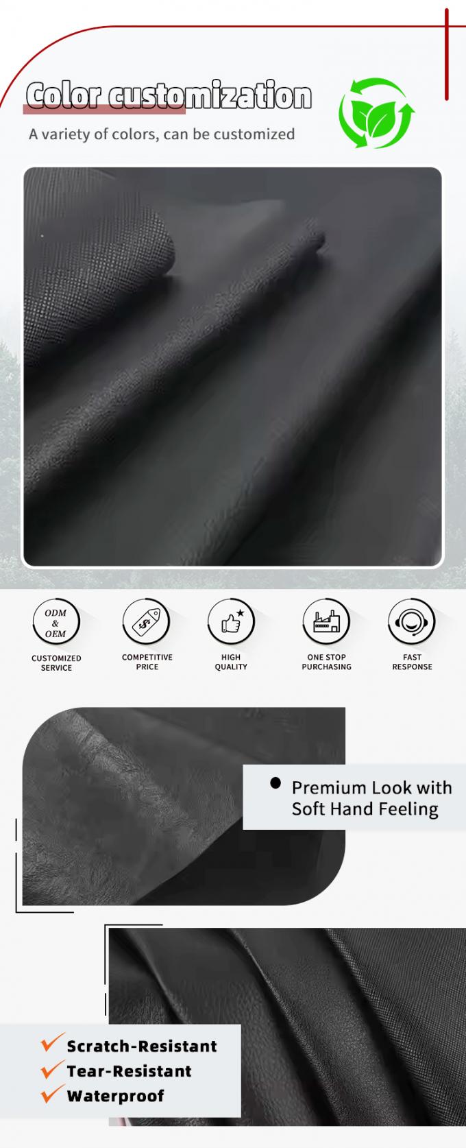 Couro Sint&eacute;tico Artificial de PVC com Costas Duplas Escovadas no Atacado, V&aacute;rios Padr&otilde;es em Relevo para Bolsas, Sof&aacute;s e Materiais de Couro Sint&eacute;tico 4