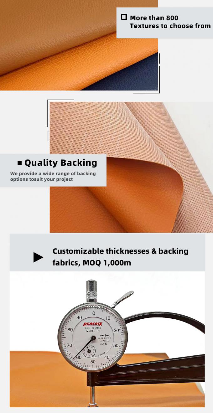 Couro Sintético Artificial Impermeável de PVC com Relevo Lichia para Tricô, para Sofá, Cadeira, Mobiliário, Material de Couro Falso 5