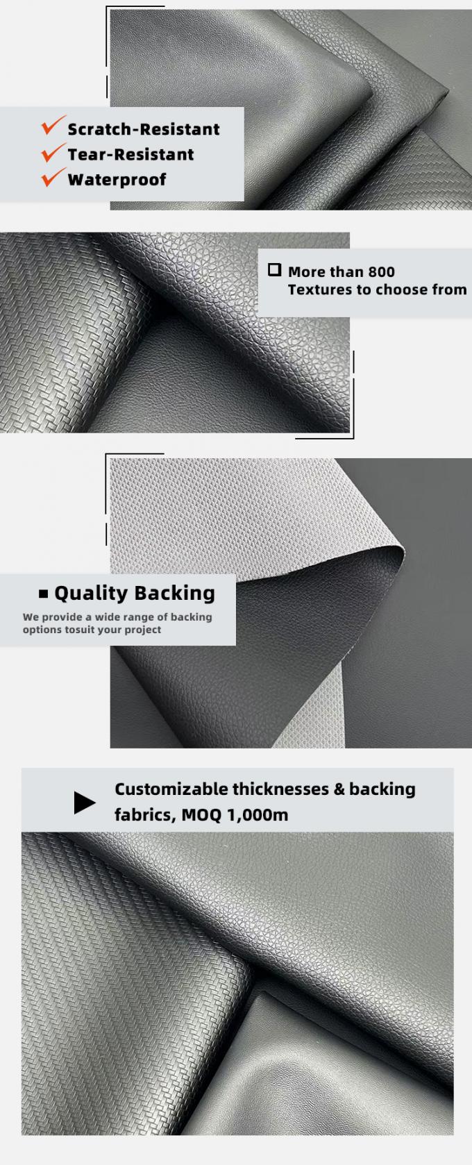 Couro sintético de 160 cm de largura para tapetes de carro assentos de automóveis à prova de arranhões impermeável em relevo PVC de couro falso para móveis de sofás e cadeiras 5