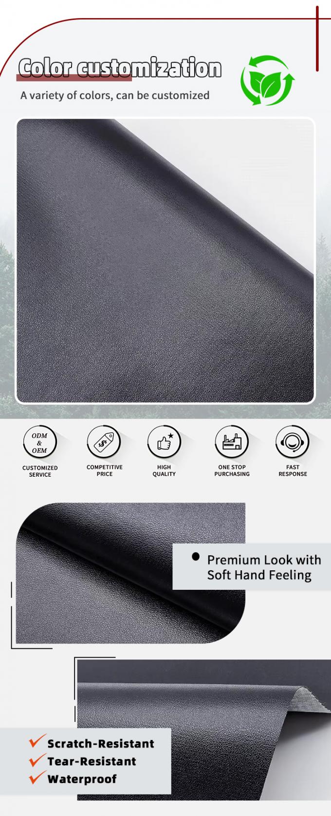 Couro PVC resistente &agrave; abras&atilde;o para estofamento de m&oacute;veis com 140cm de largura 4