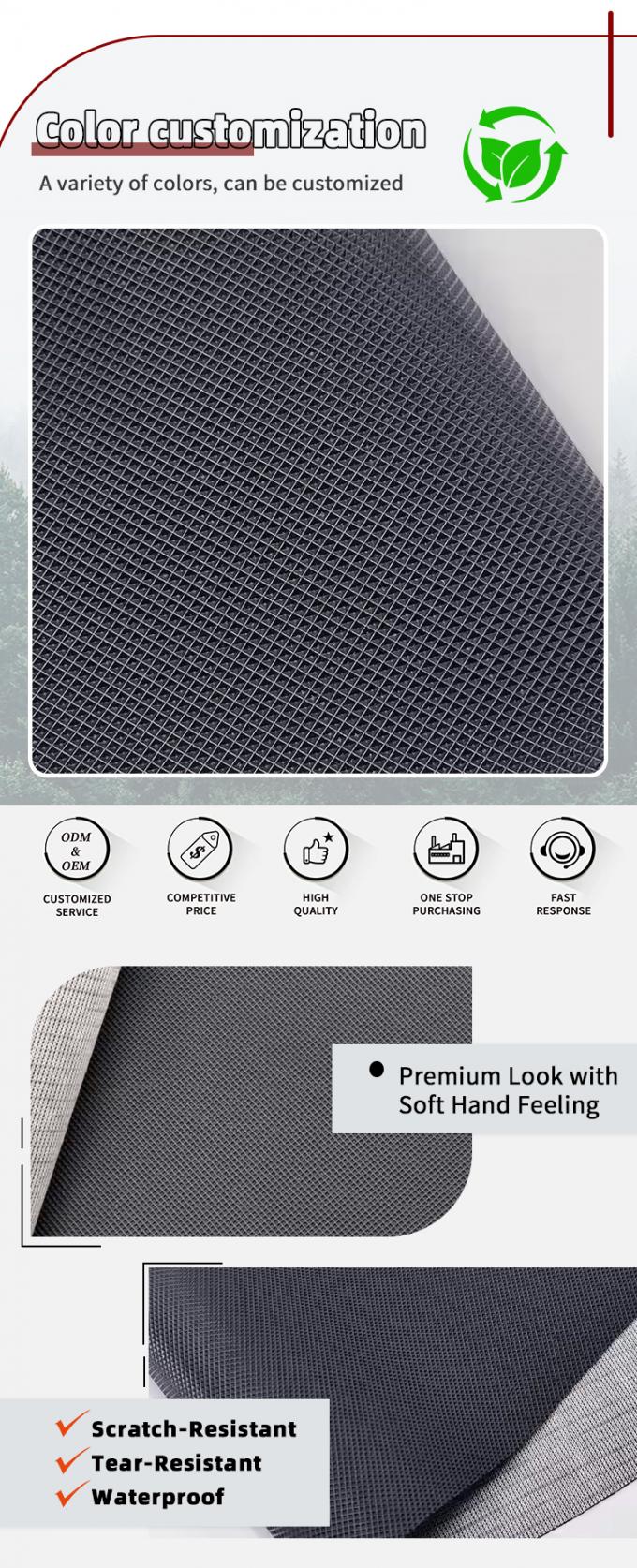 Couro de PVC resistente à abrasão para assentos e móveis de automóveis 4