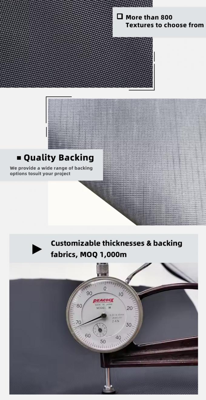 Couro de PVC resistente à abrasão para assentos e móveis de automóveis 5