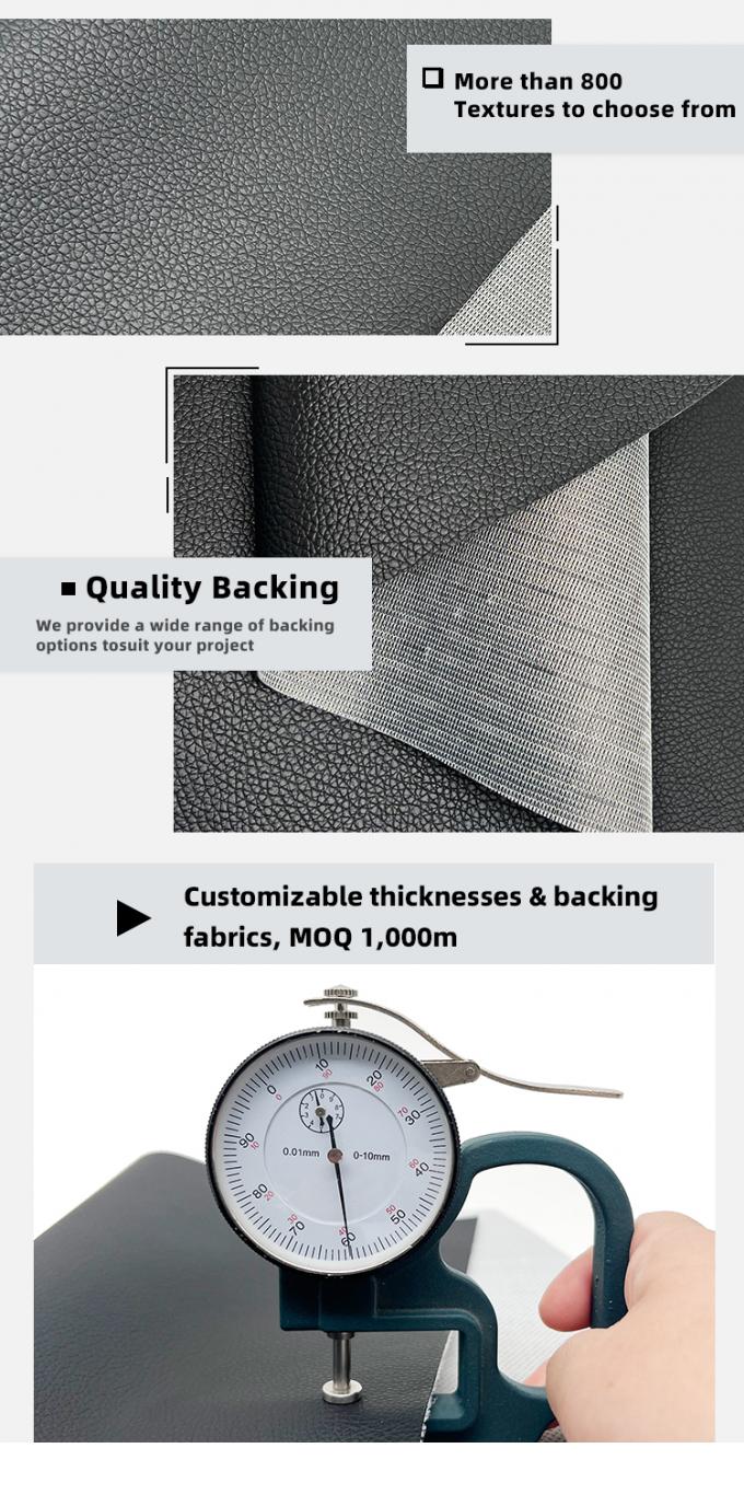 Couro de PVC para m&oacute;veis de 0,6 mm de espessura resistente &agrave; abras&atilde;o em relevo 5