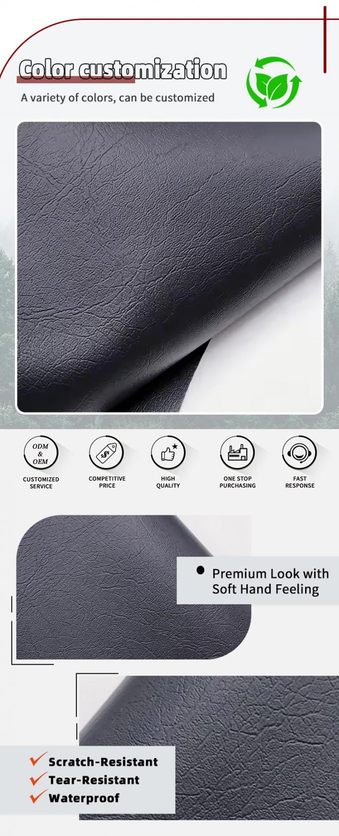 PVC Mobili&aacute;rio Couro 0,6 mm Rebocado Material de Revestimento Imperme&aacute;vel 4