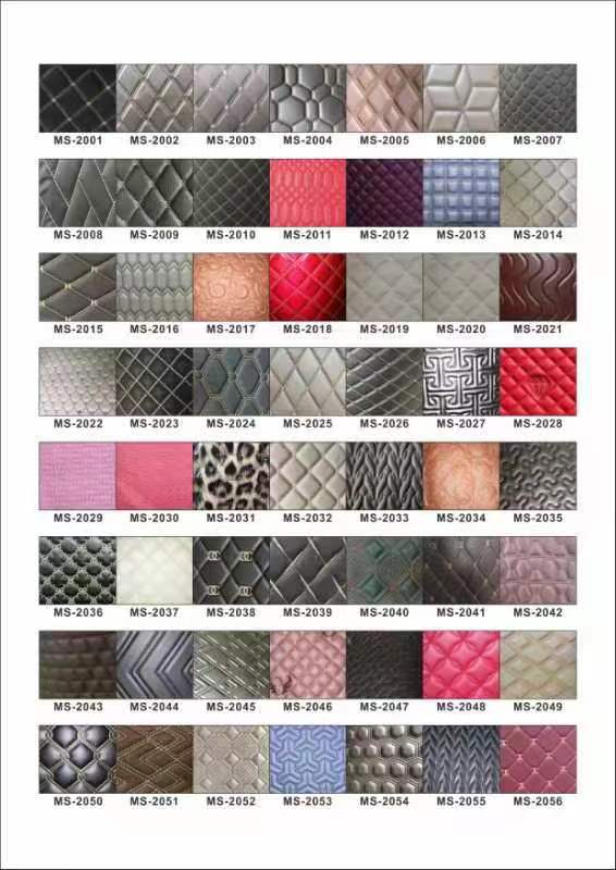 Couro Sint&eacute;tico Perolado com Bordado Rhombus em PVC, Espuma Perfurada com Agulha para Capa de Assento de Carro, Sof&aacute; e Tecido de Couro Sint&eacute;tico 5