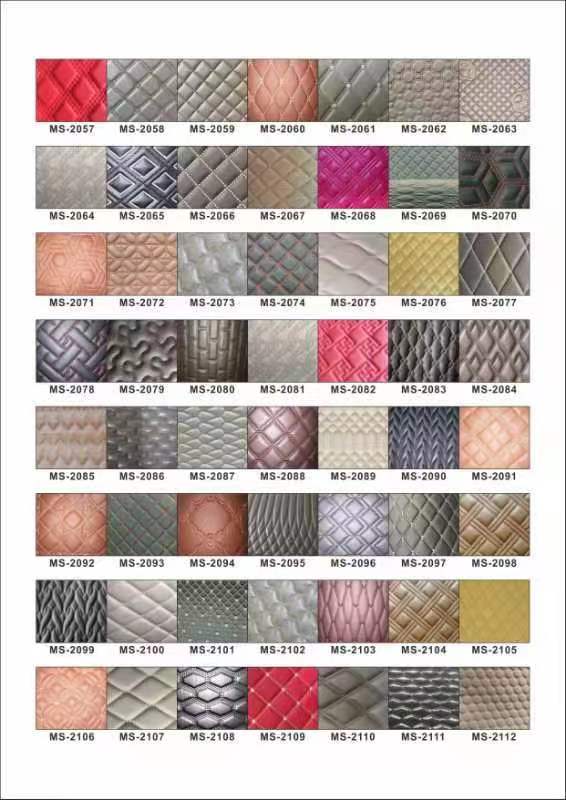 Couro Sint&eacute;tico Perolado com Bordado Rhombus em PVC, Espuma Perfurada com Agulha para Capa de Assento de Carro, Sof&aacute; e Tecido de Couro Sint&eacute;tico 6