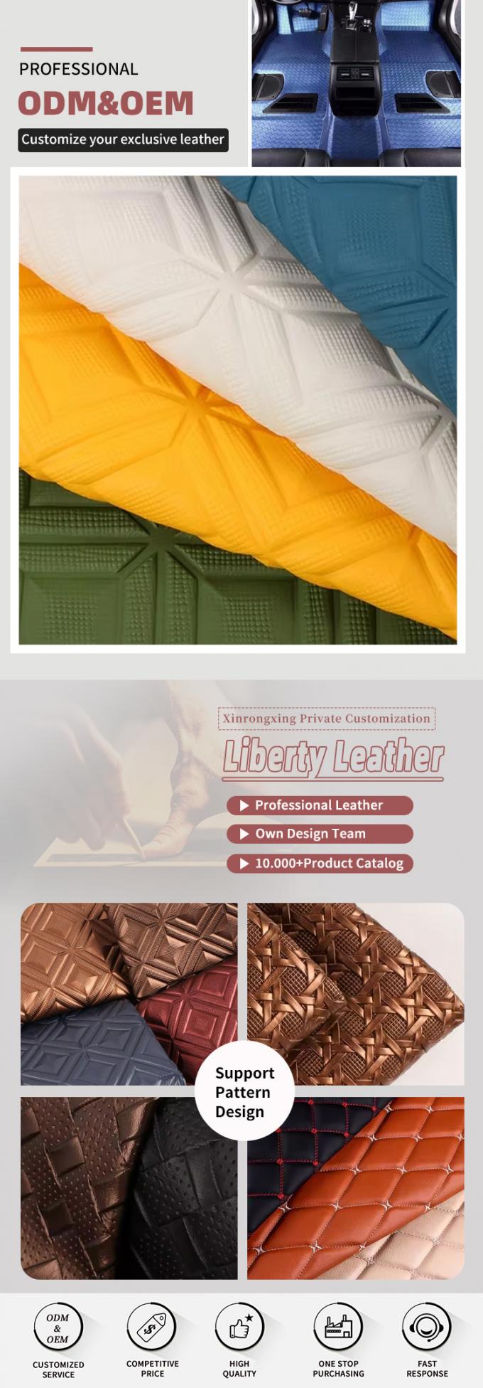 Couro Sint&eacute;tico Artificial Estilo PVC Diamante em Relevo para Carros, Assentos de Carro, Sof&aacute;s, Decora&ccedil;&atilde;o, Bolsas, Tecido de Couro Falso 4