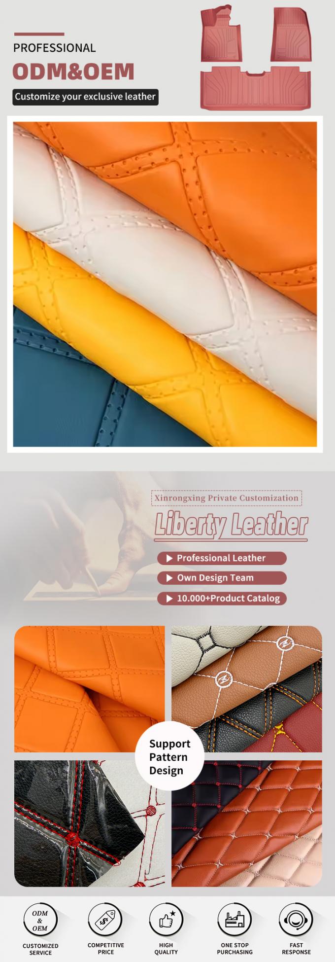 Couro Sint&eacute;tico Artificial Estilo Relevo Perfurado em Losango de PVC para Assentos de Carro, Sof&aacute;, Decora&ccedil;&atilde;o de Bolsas e Tecido de Couro Falso 4