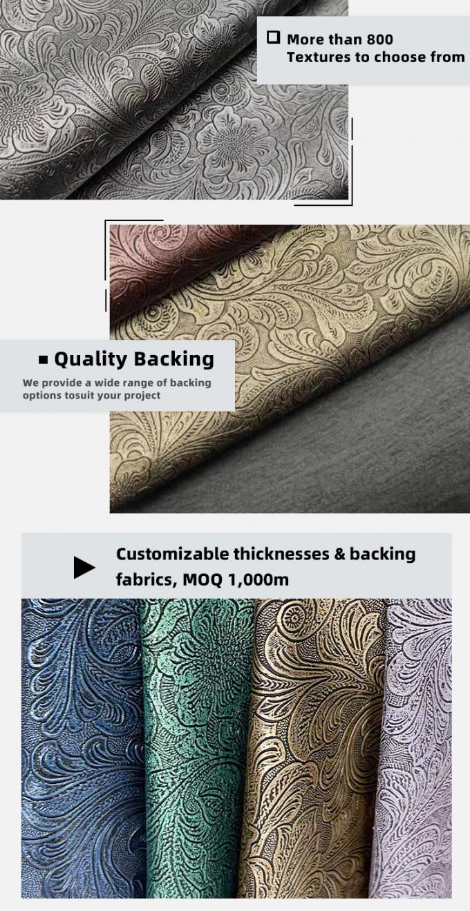 Couro Sint&eacute;tico Artificial com Estampa Floral em PVC para Carteira, Caixa, Sapatos e Caderno 5