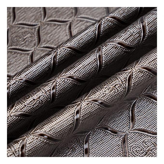 Venda por atacado Pvc Padr&atilde;o Geom&eacute;trico Brilhante Couro Artificial embalagem de couro sint&eacute;tico Caixa de carteira Caixa de notas Tecido de couro falso 14