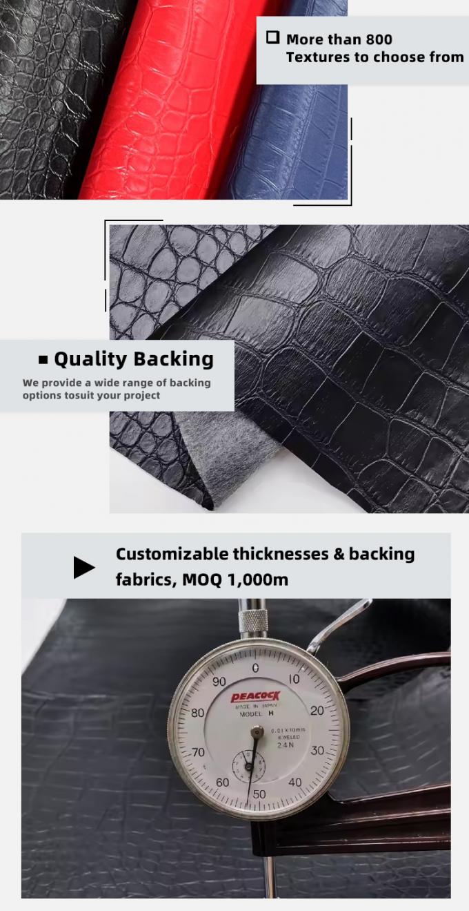 Pvc gr&atilde;o de crocodilo couro sint&eacute;tico carteira de bolso sapatos notebook tecido de couro 5