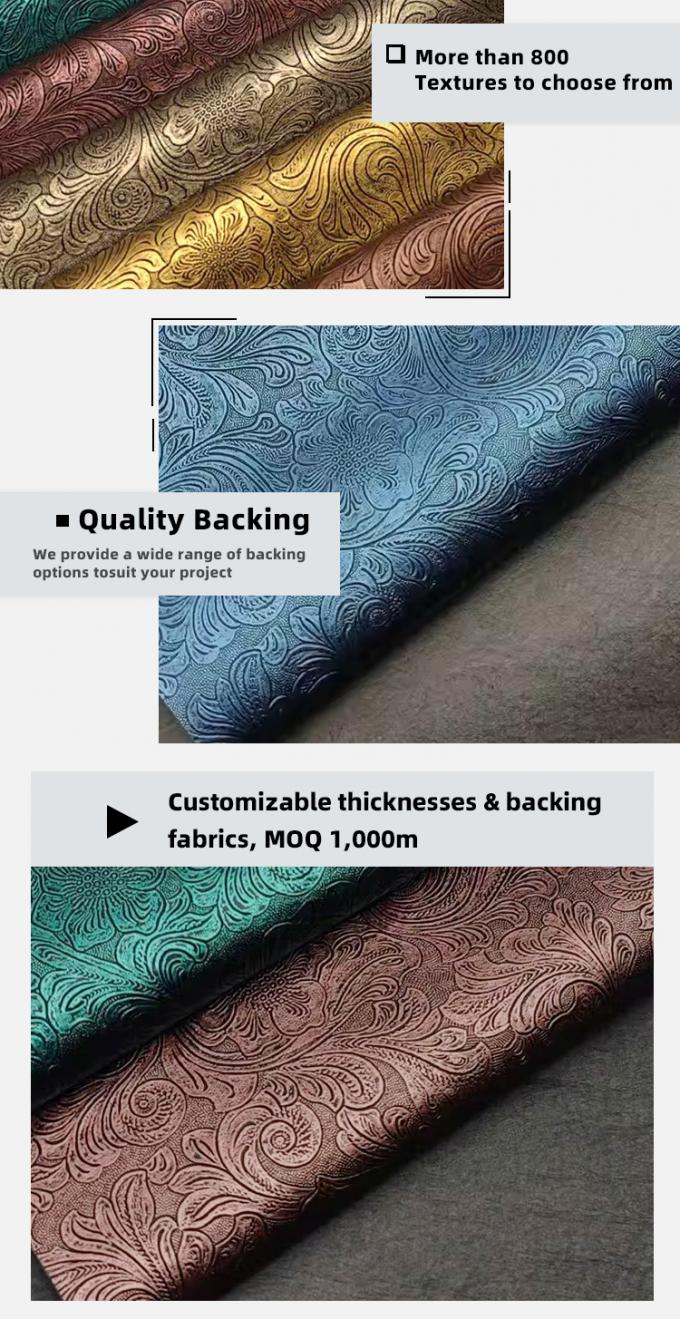 PVC flor em relevo Pelo sint&eacute;tico para carteira Caixas de sapatos Notebooks Bolsas decorativas Materiais de couro falso dur&aacute;veis 5