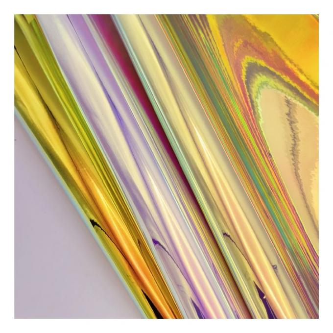 Couro Sintético Artificial Falso Holográfico Metálico Colorido Espelho Arco-Íris Pu para Sapatos, Capa de Bolsa, Caderno, Tecido de Couro 9