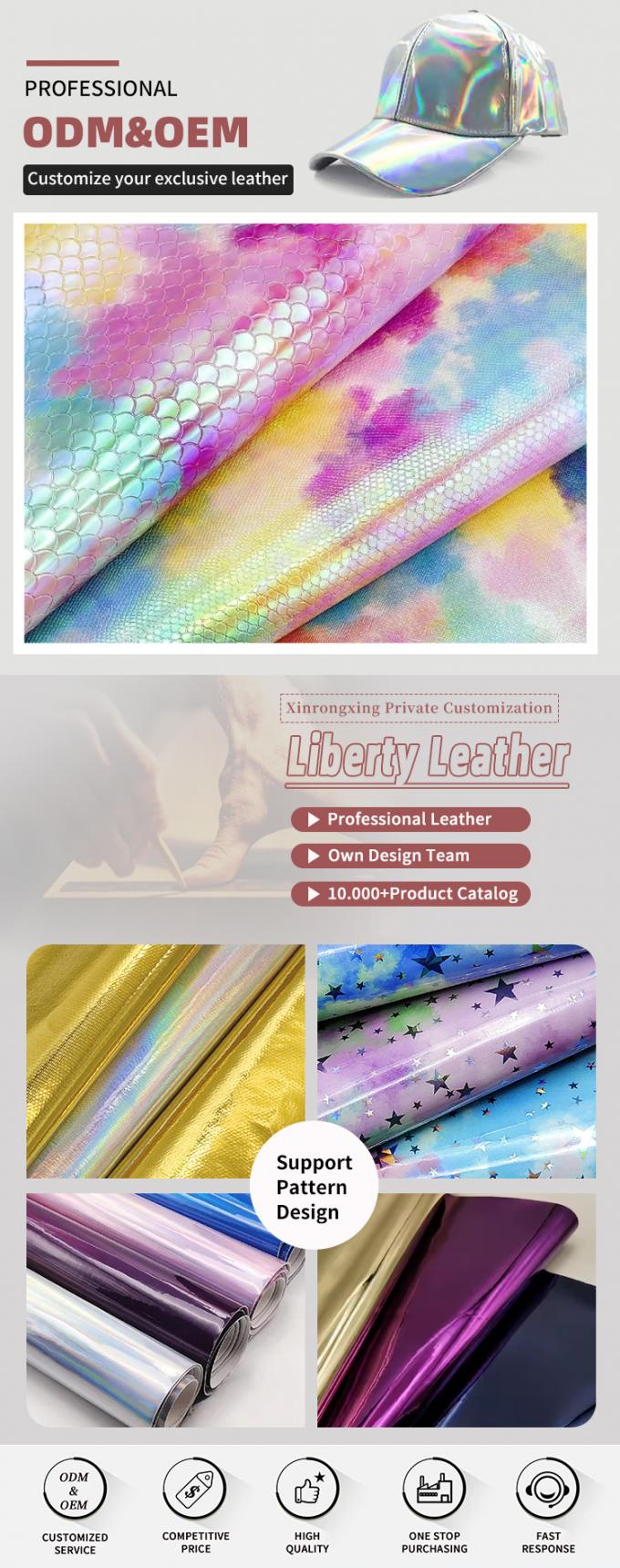 Especializado PU Rainbow Mirror Rebocado Couro Sint&eacute;tico Bagagem Bolsa de M&atilde;o Sapatos Bolsa Cosm&eacute;tica Tecido de Couro 4