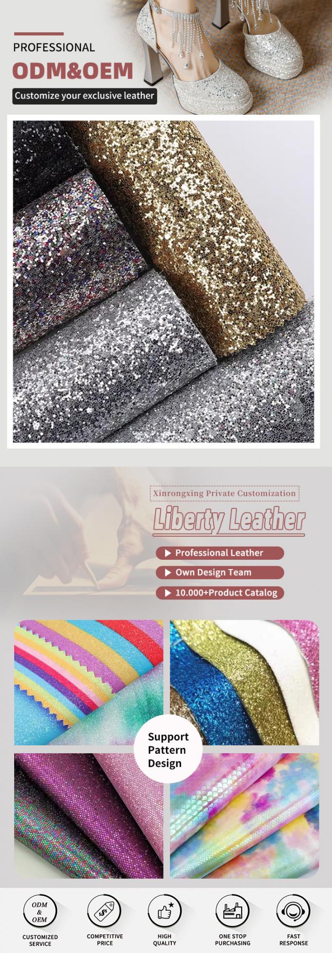 Elastic PU Sparkly Shiny Hexagon Glitter Fabric Couro sintético para sapatos Bolsas de arco Artesanato Chapéu Tecido de couro falso 4